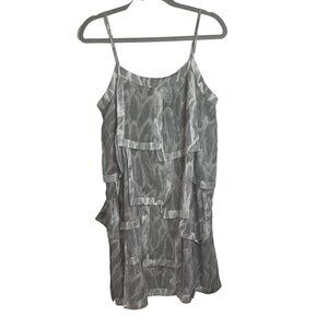 Halston Heritage Womens Dress Size Large Gray Layer Shift Mini Sleeveless